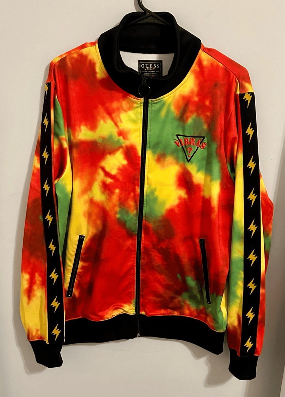 Guess x J Balvin Mens Vibras Tie-Dye Track Full Zip Jacket Bad Bunny Sz Medium